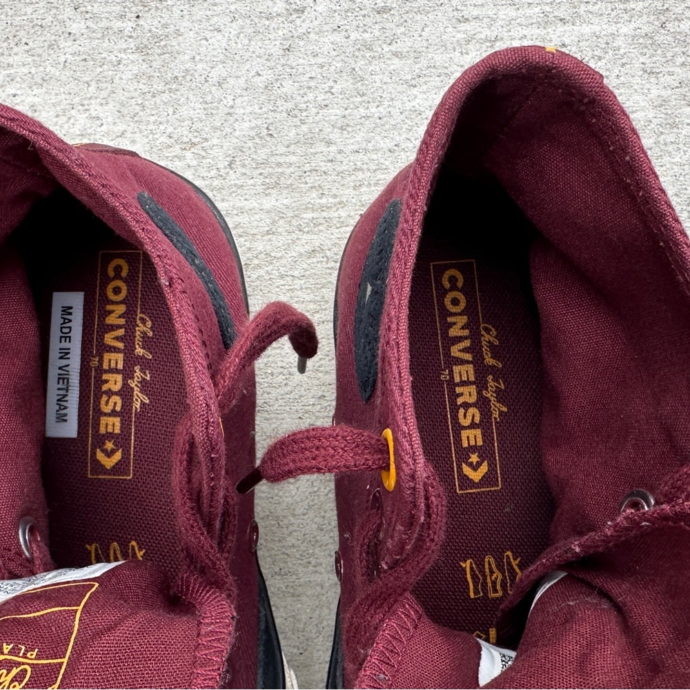 Converse Chuck 70 Burgundy High-Top Sneakers Mixed Materials - Picture 4 of 8